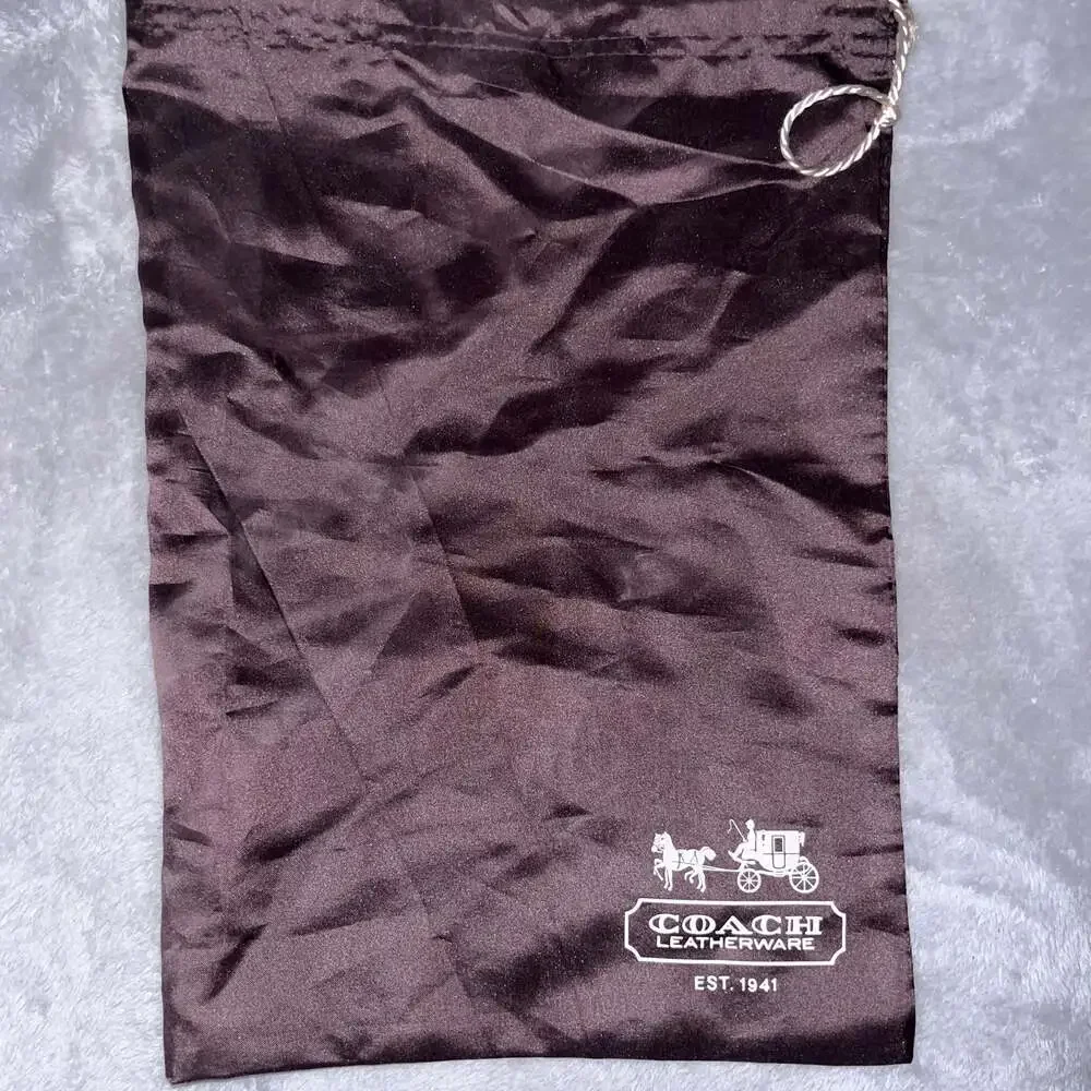 Coach Brown Dust Bag Gold Satin Drawstring 15" x 19" Storage Bag - Picture 1 of 1